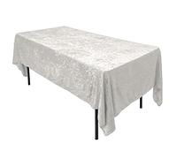 AK TRADING CO. Lush Panne Velvet Tablecloth - 60 x 102 Inch Rectangular Table, White