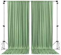 AK TRADING CO. Tende a pannelli con tasche per asta, 3 x 3 m, in poliestere, colore verde salvia, per matrimoni, cerimonie, feste, casa, finestre