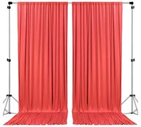 AK TRADING CO. Tende a pannelli con tasche per bastone, 3 x 3 m, in poliestere, corallo, per cerimonie, feste, casa, finestre, decorazioni