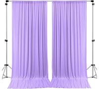 AK TRADING CO. Tende a pannelli con tasche per bastone, 3 x 3 m, in poliestere, per matrimoni, cerimonie, feste, casa, finestre, colore: lavanda