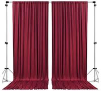 AK TRADING CO. Tende a pannelli in poliestere con tasche per asta, 3 x 3 m, ideali per matrimoni, cerimonie, feste, casa, finestre, colore bordeaux (DRAPE-5x10-BURGUNDY)