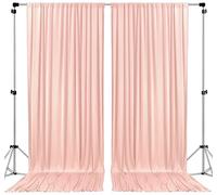 AK TRADING CO. Tende a pannelli in poliestere con tasche per bastone, 3 x 3 m, ideali per matrimoni, cerimonie, feste, casa, finestre, colore rosa cipria (DRAPE-12x25-BLUSH)