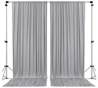 AK TRADING CO. Tende a sfondo in poliestere, 3 m x 3 m, con tasche per asta, decorazioni per matrimoni, cerimonie di festa, casa, finestre, colore: argento