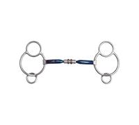 AK Universal Paravetti da equitazione a doppio rullo rotante in rame ad anello sciolto Horse Bits AKRS-2637 (5.00'', Blue/Silver)