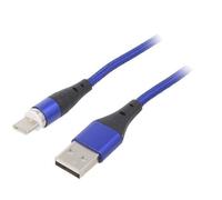 AK-USB-42 Cavo USB 2.0 USB A-Spina,USB C-Spina nichelata 1m blu AKYGA