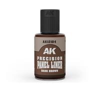 AK Weathering AK12104 PRECISION PANEL LINER - DARK BROWN (30ml) (old PANELINER AK12022)