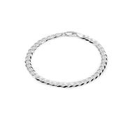 Aka Gioielli® - Bracciale Uomo Donna Argento 925 - Catena 5 mm Maglia Grumetta Piatta Cubana - Lunghezza: 18 19 20 cm - Made in Italy