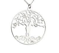 Aka Gioielli® - Collana con Ciondolo Albero della Vita e Cristalli in Argento 925 Rodiato, Modello Amore Eterno, Regalo donna e ragazza