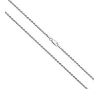 Aka Gioielli® - Collana Donna Uomo in Argento Sterling 925 Rodiato - Catena 2 mm Maglia Corda - lunga 50 cm