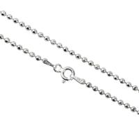 Aka Gioielli® - Collana Donna Uomo in Argento Sterling 925 Rodiato - Catena a Sfere/Palline 2 mm - lunga 45 cm