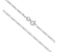 Aka Gioielli - Collana Donna Uomo in Argento Sterling 925 Rodiato - Catena Maglia Figaro 1.7 mm - lunga 55 cm