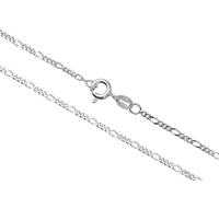 Aka Gioielli® - Collana Donna Uomo in Argento Sterling 925 Rodiato - Catena Maglia Figaro 1.7 mm - lunga 60 cm