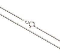 Aka Gioielli® - Collana Snake in Argento Sterling 925 Rodiato - Catena Maglia Serpente 1.3 mm - Lunga 55 cm