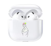 AKABEILA Custodia Compatibile con Apple AirPods 4 - Trasparente in Morbido TPU, Design Carino, per AirPods 4 Generazione 2024, Ricarica USB-C, LED Frontale Visibile
