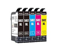 akaca 502XL (Confezione da 5) cartucce Compatibili con Epson 502 XL, per Expression Home XP 5100 XP-5105 XP-5150 XP-5155, Workforce WF-2860DWF WF-2865DWF