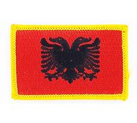 Akacha Patch-Stemma Ricamato, Motivo: Bandiera dell’Albania, Termo-Adesiva, insegna, Blasone