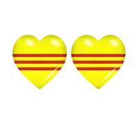 Akachafactory 2X Sticker Adesivi Adesivo Bandiera Cuore Auto Moto Vietnam Sud South VD