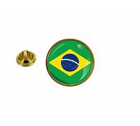 Akachafactory Pin brasiliano rotondo, 2 cm, con chiusura a farfalla