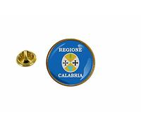 Akachafactory - Spilla con bandiera Calabria Italia Calabre rotonda
