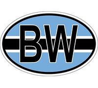 Akachafactory Sticker Adesivi Adesivo Bandiera Ovale codice Paese BW Botswana