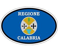 Akachafactory Sticker Adesivi Adesivo Bandiera Ovale codice Paese Calabria