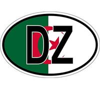 Akachafactory Sticker Adesivi Adesivo Bandiera Ovale codice Paese DZ Algeria