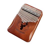 Akaddy Kalimba - Strumento a percussione per pianoforte in legno di mogano, 17 chiavi, ideale come regalo di compleanno, Natale per adulti e bambini (caffè)