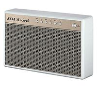 Akai -Altoparlante Retro con Bluetooth, Altoparlante Wireless Portatile, Speaker Wireless, Riproduzione USB, Ingresso Ausiliario Audio, Cavo Doppia Ricarica Incluso, 20W, Bianco