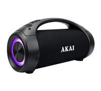 Akai Boombox Soundblaster Ghettoblaster Bluetooth altoparlante impermeabile IPX5, 50 W Bluetooth Box portatile senza fili Stereo Sound, LED Show, A2DP Bluetooth 5.0 Speaker per interni ed esterni e