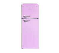 Frigorifero 240L Doppia Porta Design Anni 50 Frigo Rosa Salvaspazio 54.5x147cm