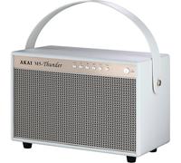 Akai -Altoparlante retrò con Bluetooth, altoparlante wireless portatile, altoparlante wireless, riproduzione USB, ingresso Auxiliare audio, doppio cavo incluso, 20 W, bianco