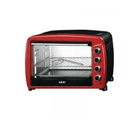 Forno Elettrico Ventilato 65L Rosso 2000W con Teglia e Griglia 4 Livelli Cottura