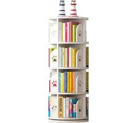 AKALNNB Libreria a 3/4/5 ripiani girevole libreria rotante libreria da pavimento scaffale angolare scaffale di stoccaggio Creativo 360 ° rotante libreria camera da letto soggiorno Li