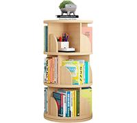 AKALNNB Libreria a 3 ripiani ad angolo, alta e creativa, girevole a 360°, semplice smontaggio, per studenti, in legno, 40 x 98 cm