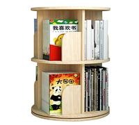 AKALNNB Libreria girevole a 360° in legno massello, grande capacità, facile da montare, libreria per soggiorno, design multistrato