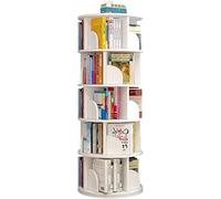 AKALNNB Libreria girevole in MDF, libreria creativa girevole a 360°, scaffale angolare da pavimento per ufficio, soggiorno, biblioteca, scaffale girevole, bianco, 40 x 4 cm