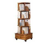 AKALNNB Libreria girevole, piccola libreria rotante a torre, in legno, stretta con base per armadio, esposizione a 360 gradi, per camera da letto, soggiorno