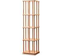 AKALNNB Libreria rotante in legno massello, girevole a 360 gradi, moderna libreria per studenti, dal pavimento al soffitto, naturale, 100 x 38 x 38 cm