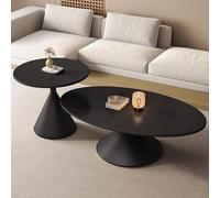 AKALNNB Set di 2 tavolini rotondi da 99,1 cm/119,4 cm, base a forma di clessidra, per soggiorno, camera da letto, balcone, cortile, ecc