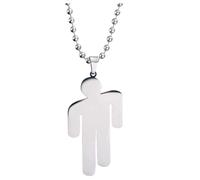 AKAMAS Collana con ciondolo in acciaio inossidabile, per fan di Billie Eilish, unisex, 29,5 cm