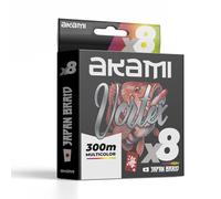 Akami VORTEX X8 MULTICOLOR Trecciato PE 8 Capi - Tecnologia Giapponese, Alta Resistenza, Profilo Tondo - Diverse Metrature (MULTICOLOR 300, 0.16 mm - 300 mt)