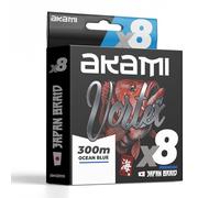 Akami VORTEX X8 MULTICOLOR Trecciato PE 8 Capi - Tecnologia Giapponese, Alta Resistenza, Profilo Tondo - Diverse Metrature (OCEAN BLUE, 0.14 mm - 300 mt)