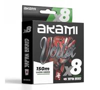 Akami VORTEX X8 MULTICOLOR Trecciato PE 8 Capi - Tecnologia Giapponese, Alta Resistenza, Profilo Tondo - Diverse Metrature (Verde, 0.18 MM - 150 MT)