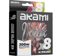 Akami VORTEX X8 MULTICOLOR Trecciato PE 8 Capi - Tecnologia Giapponese, Alta Resistenza, Profilo Tondo - Diverse Metrature (MULTICOLOR 300, 0.18 mm - 300 mt)
