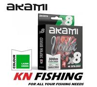 AKAMI VORTEX X8 X-Braid Line verde canna fumaria 300 m PE 1.0 - 2.5