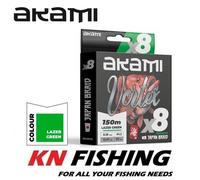 AKAMI VORTEX X8 X-Braid Line verde fluo 150 m PE 0,6 - 1,5
