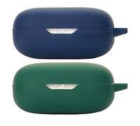 Akancy compatibile per JBL Wave Flex Custodia per cuffie,[Supporta la ricarica wireless] [Custodia protettiva antiurto] Custodia protettiva in silicone protettiva per cuffie (blue Green)