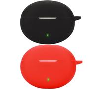 Akanry 2 pezzi compatibile per OPPO Enco Air4 Pro Custodia per cuffie,[Supporta la ricarica wireless] [Custodia protettiva antiurto] Custodia protettiva in silicone protettiva per cuffie (black red)