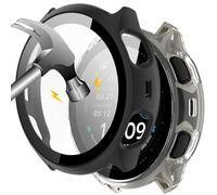 Akanry [2 Stück] Custodia rigida compatibile con Amazfit Cheetah2 Pro con pellicola protettiva, 9H Durezza Hart PC Case sottile in vetro temperato per Smart, nero+trasparente