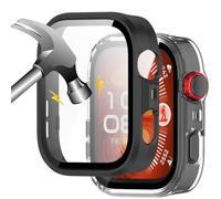 Akanry [2 Stück] Custodia rigida compatibile con hw Watch Fit5Pro con pellicola protettiva, 9H Durezza Hart PC Case sottile in vetro temperato per Smart, nero+trasparente